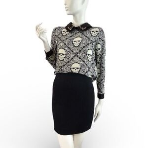 That Girl Who Works in Accounting Skulls and Studs Blouse